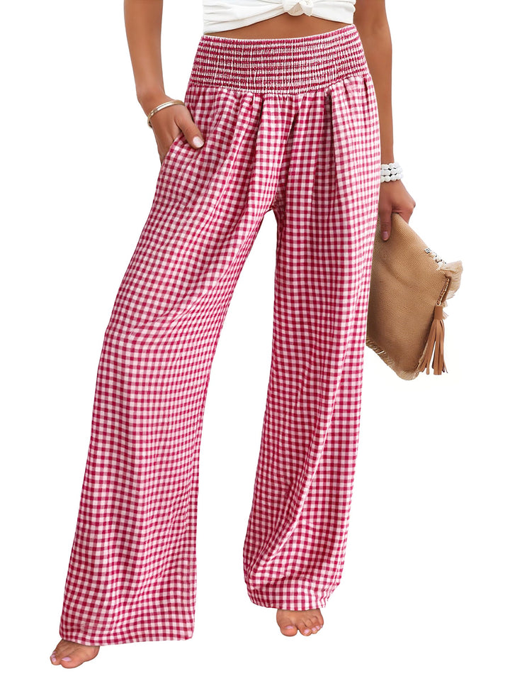 ANRABESS High Waisted Gingham Lounge Pajama Pants