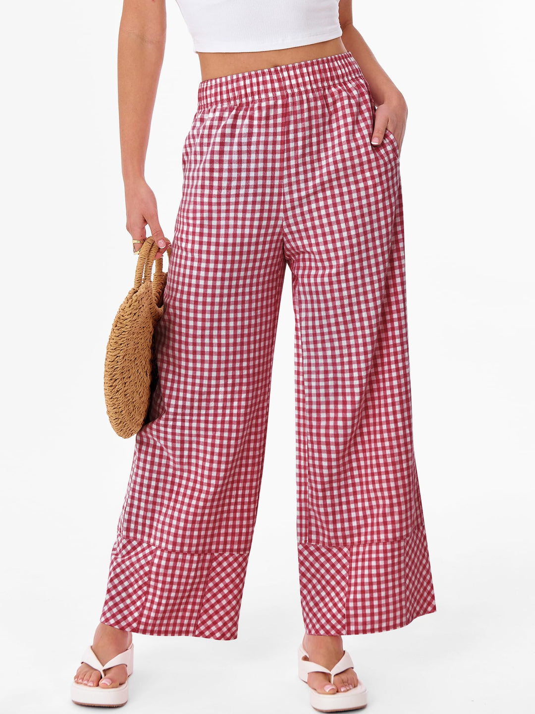 ANRABESS Plaid Boxer Pajama Pants for Casual Lounge