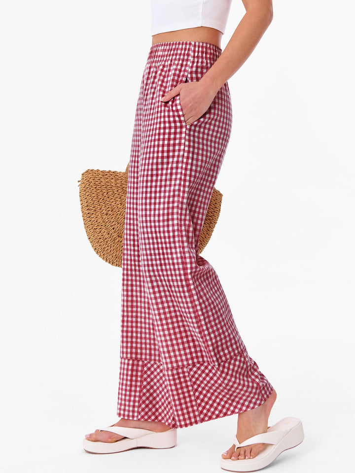 ANRABESS Plaid Boxer Pajama Pants for Casual Lounge