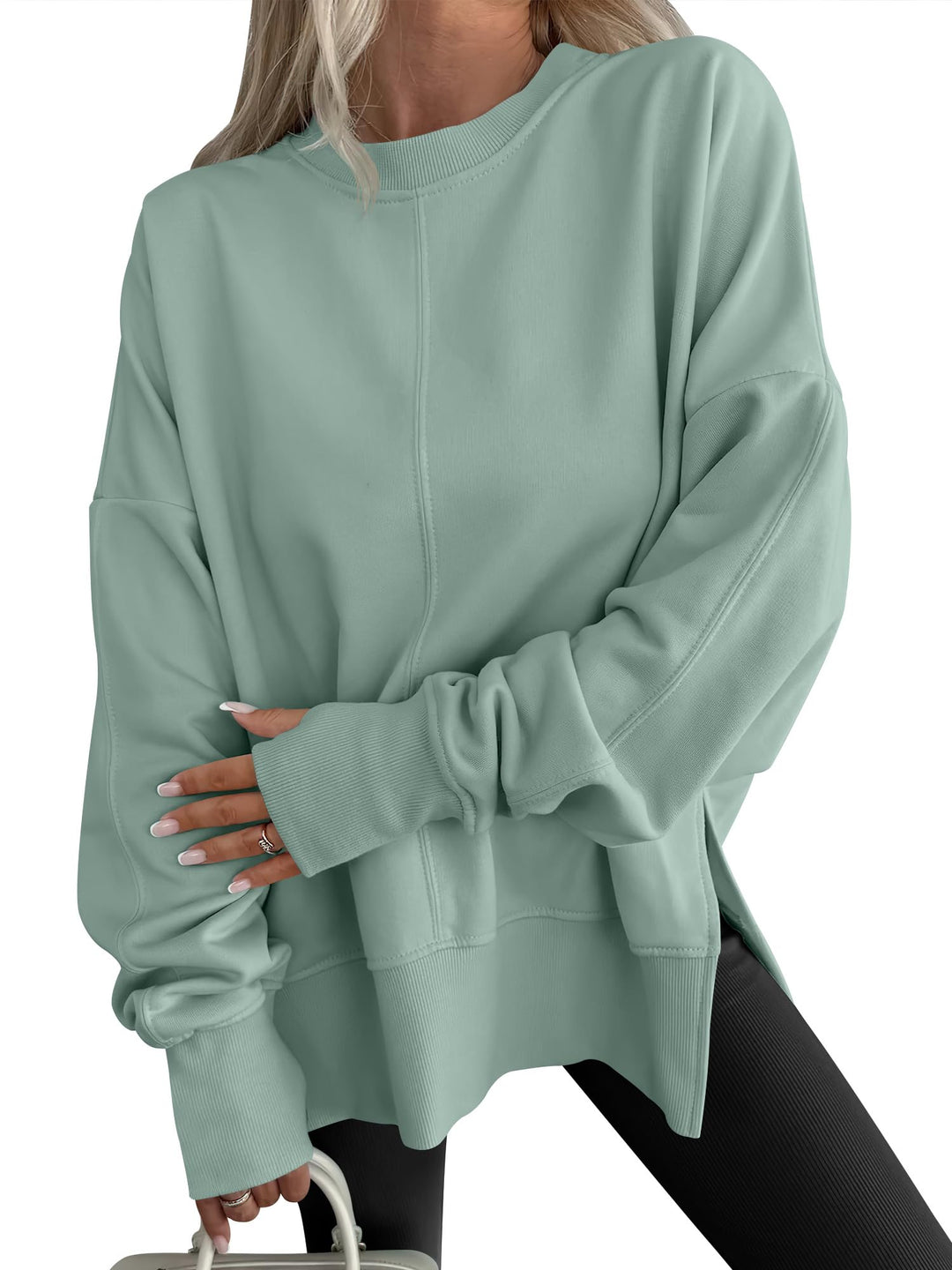 ANRABESS Oversized Sweatshirts for Women Thumbhole Long Sleeve Hoodies Shirts Fall Side Slit Pullover Fashion Top Teen Y2k Outfits