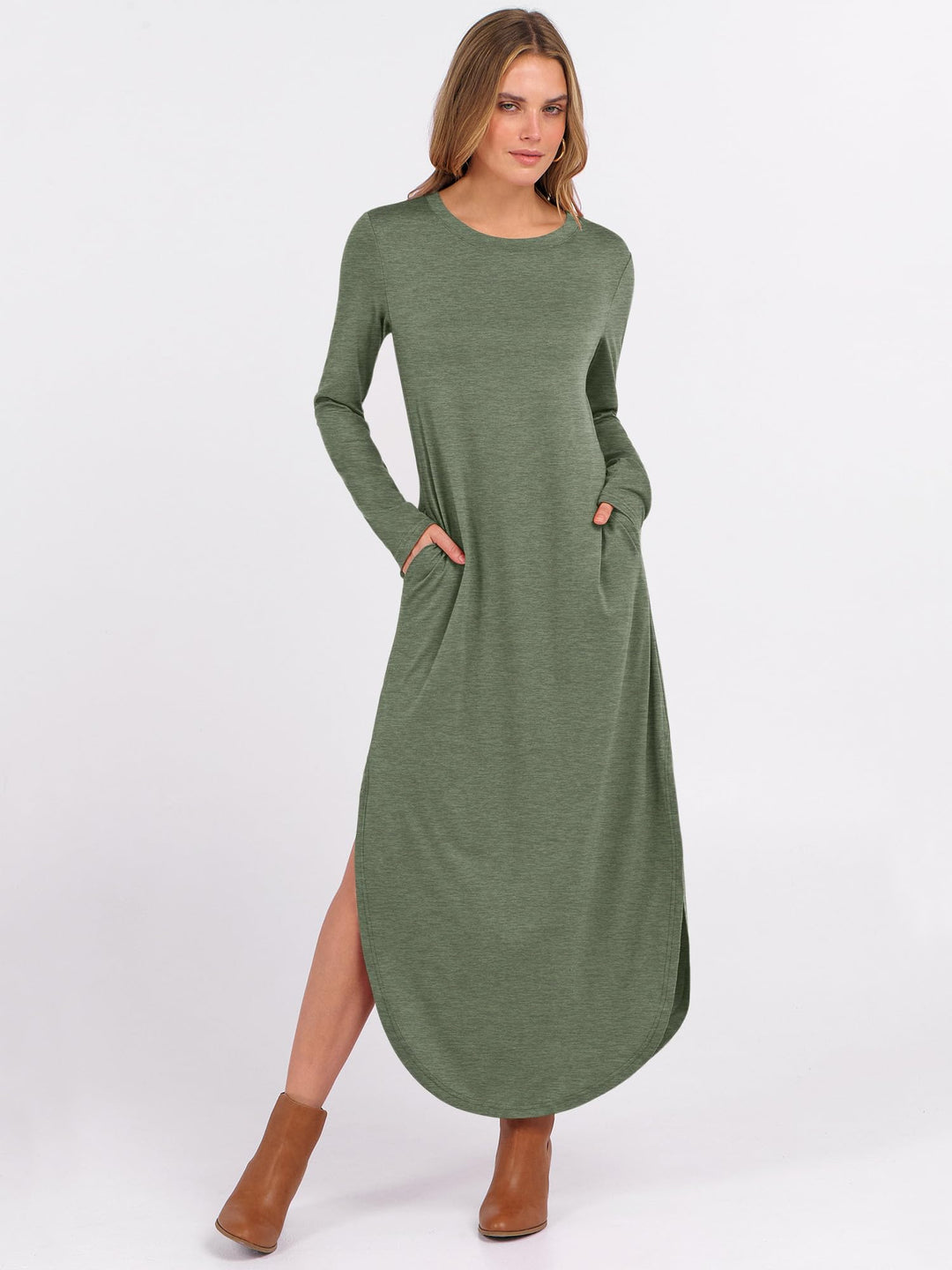 ANRABESS Casual Loose Maxi Dress for Travel with Pockets