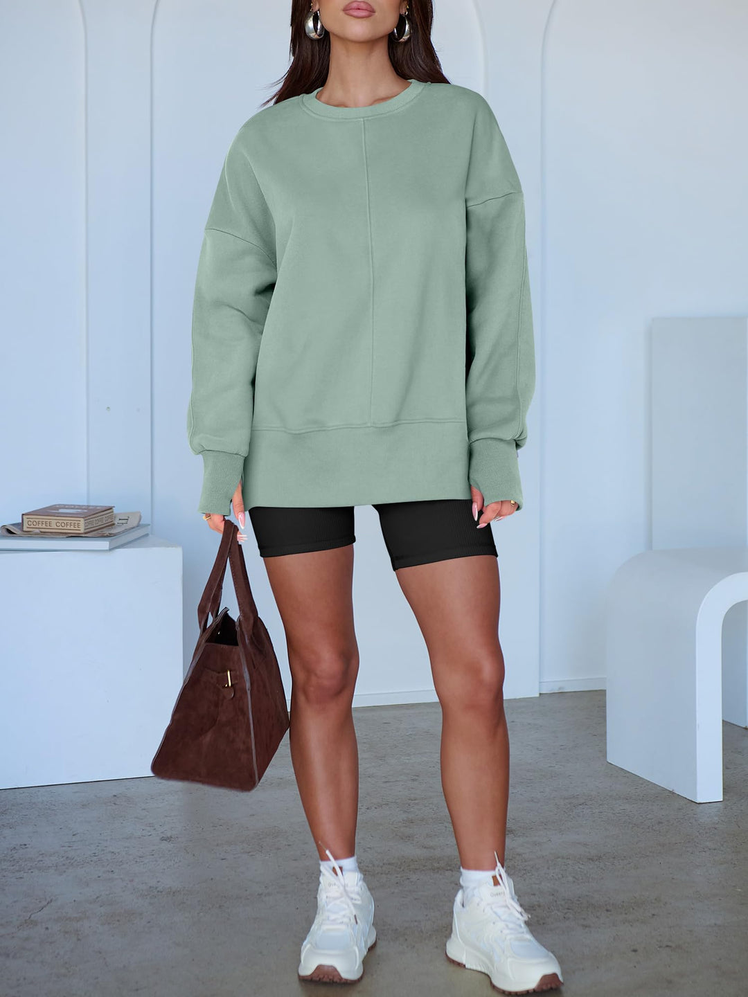 ANRABESS Oversized Sweatshirts for Women Thumbhole Long Sleeve Hoodies Shirts Fall Side Slit Pullover Fashion Top Teen Y2k Outfits