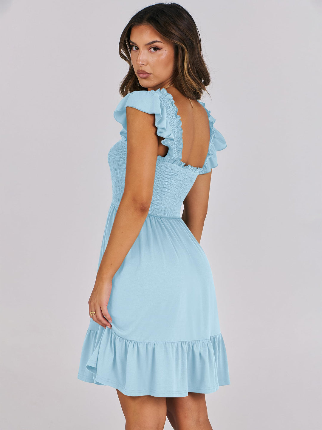 ANRABESS Boho Sleeveless Square Neck Beach Dress