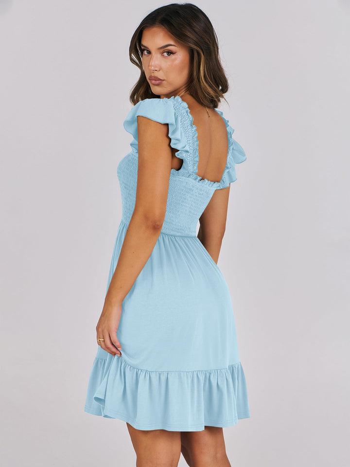 ANRABESS Boho Sleeveless Square Neck Beach Dress
