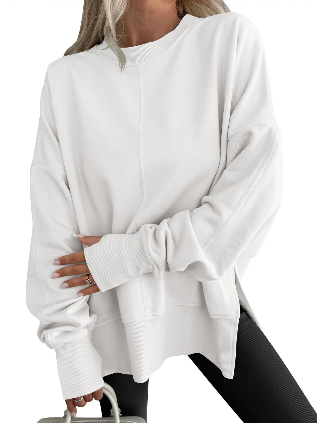 ANRABESS Oversized Sweatshirts for Women Thumbhole Long Sleeve Hoodies Shirts Fall Side Slit Pullover Fashion Top Teen Y2k Outfits