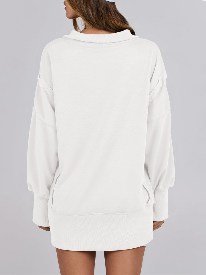 ANRABESS Women's Oversized Button-Up Henley Sweatshirt