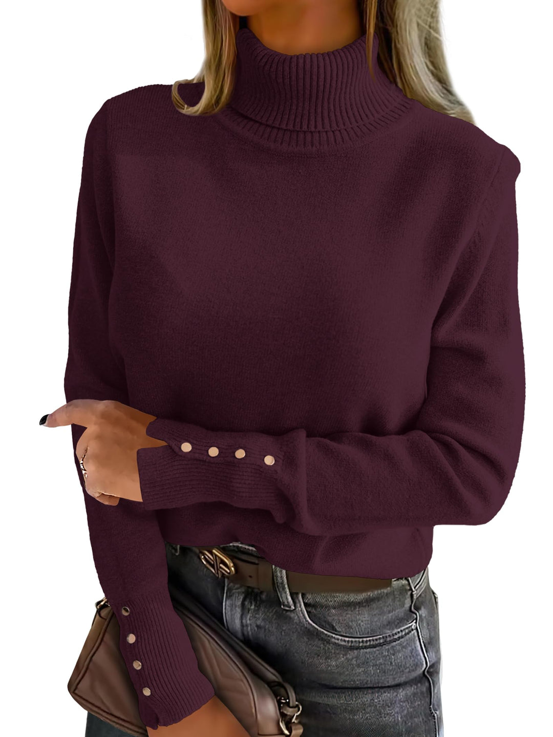 ANRABESS Dressy Casual Turtleneck Sweater for Women