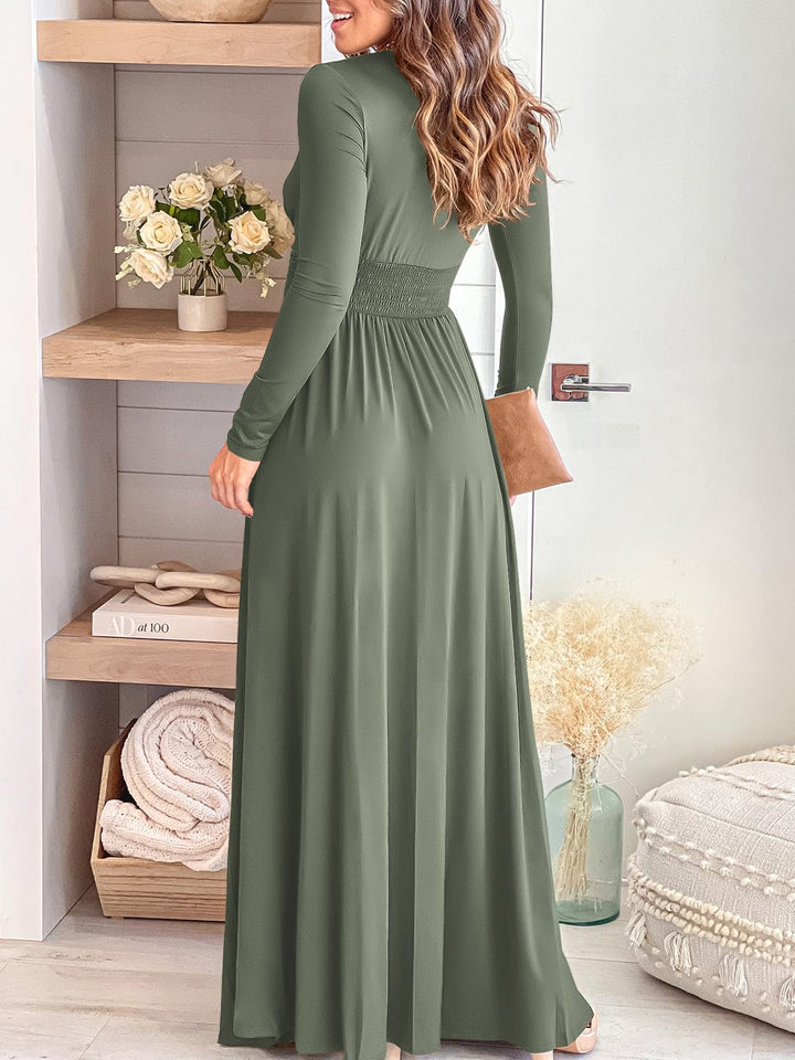 ANRABESS Women's Deep V-Neck Cocktail Evening Maxi Dress