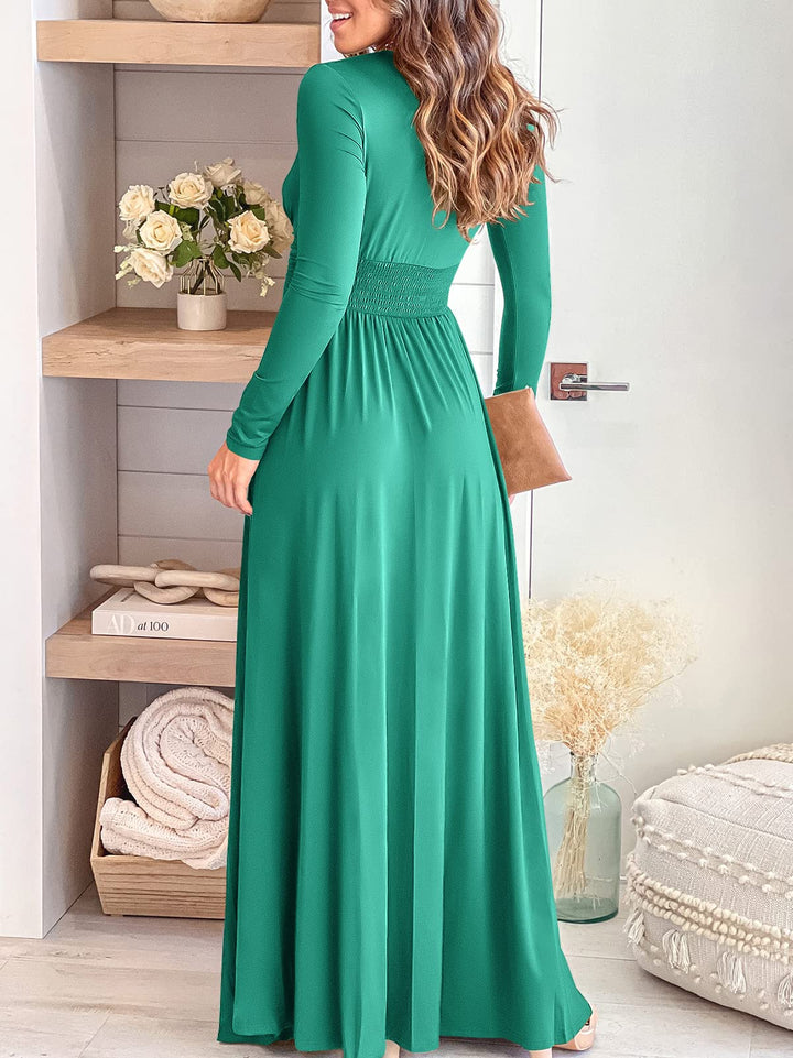 ANRABESS Women's Deep V-Neck Cocktail Evening Maxi Dress