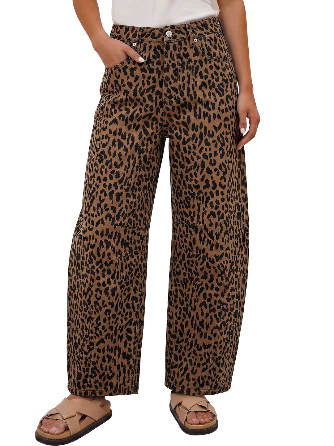 ANRABESS Women’s Barrel Jeans ，Mid Rise Wide Leg Denim Pants，Casual Baggy Relaxed Fit，Y2K Streetwear Boyfriend Ankle Length