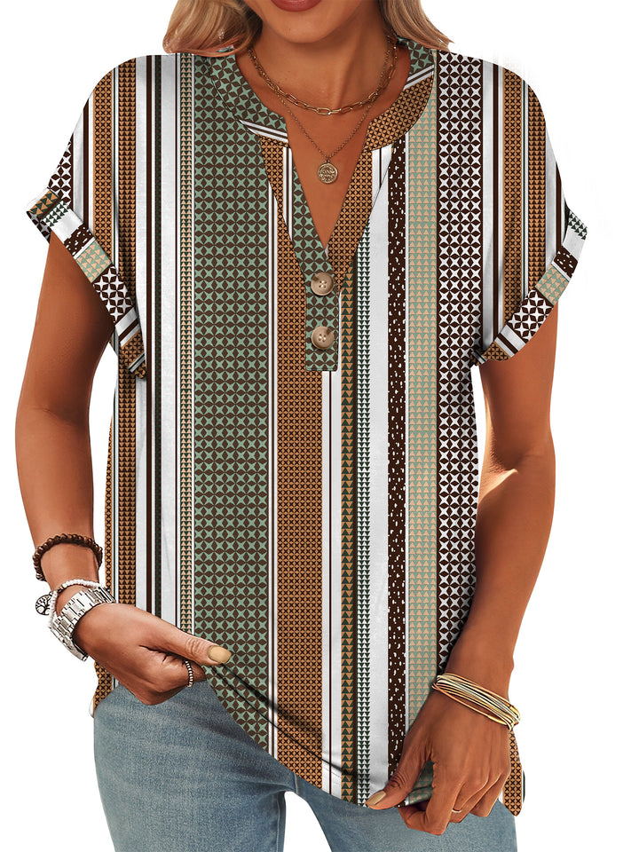 ANRABESS Womens Short Sleeve Henley Tops V Neck Dressy Casual Blouses Summer Trendy Tee Shirts 2026 Vacation Fashion Clothes