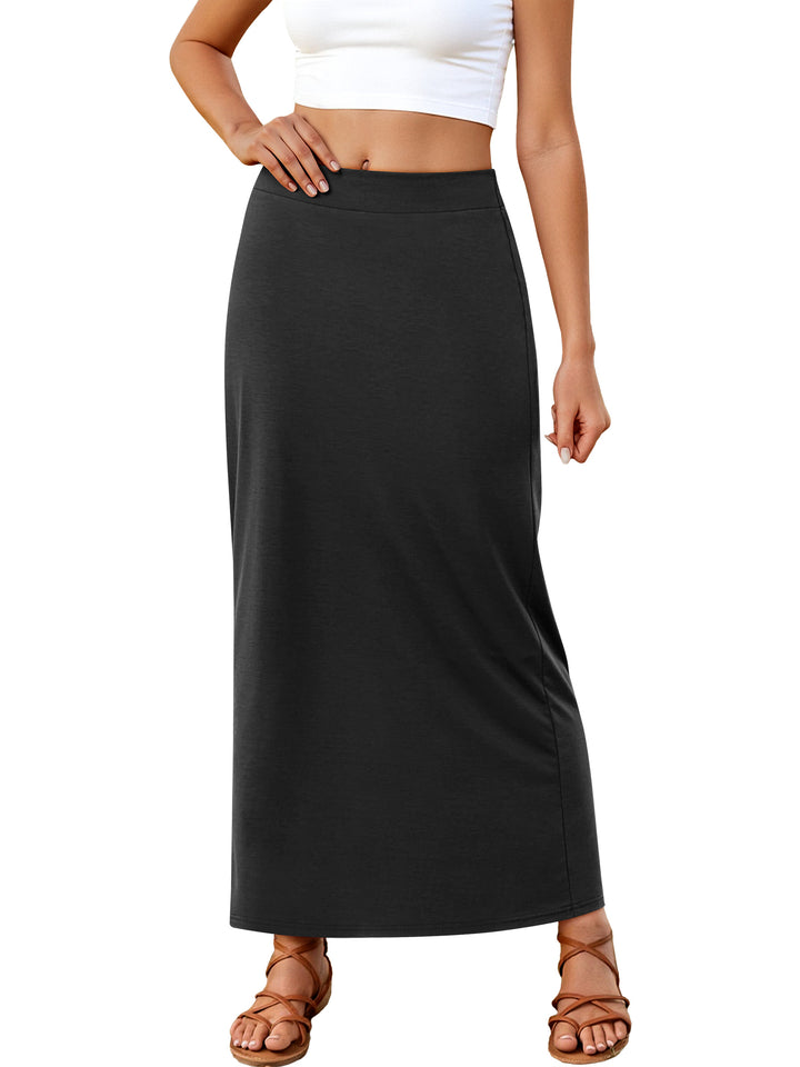 ANRABESS Maxi Skirts for Women Summer Casual Elastic Waisted Ankle Length Flowy Swing 2026 Spring Long Skirt