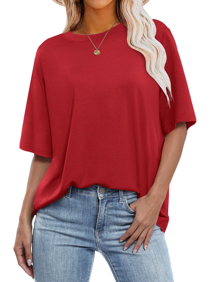 ANRABESS Womens Oversized T Shirts for Women Short Sleeve Summer Tops Crew Neck Loose Fit Casual Basic Tees Shirts Trendy Fashion Clothes
