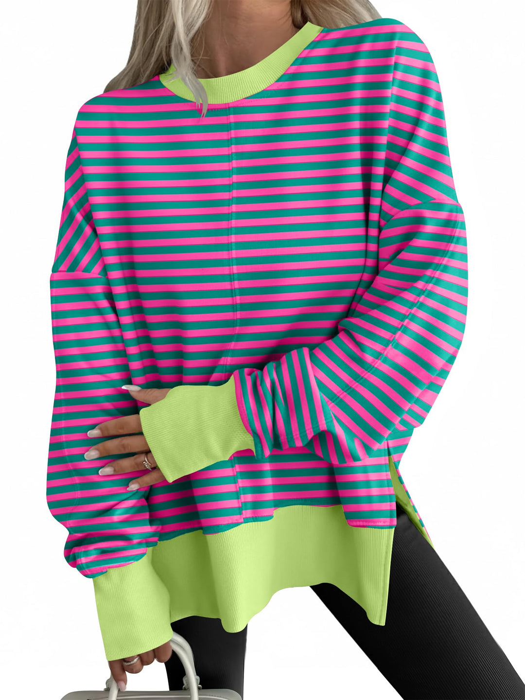 ANRABESS Oversized Sweatshirts for Women Thumbhole Long Sleeve Hoodies Shirts Fall Side Slit Pullover Fashion Top Teen Y2k Outfits