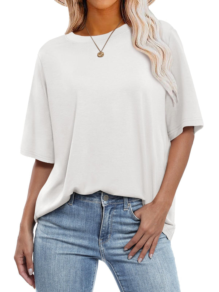 ANRABESS Womens Oversized T Shirts for Women Short Sleeve Summer Tops Crew Neck Loose Fit Casual Basic Tees Shirts Trendy Fashion Clothes