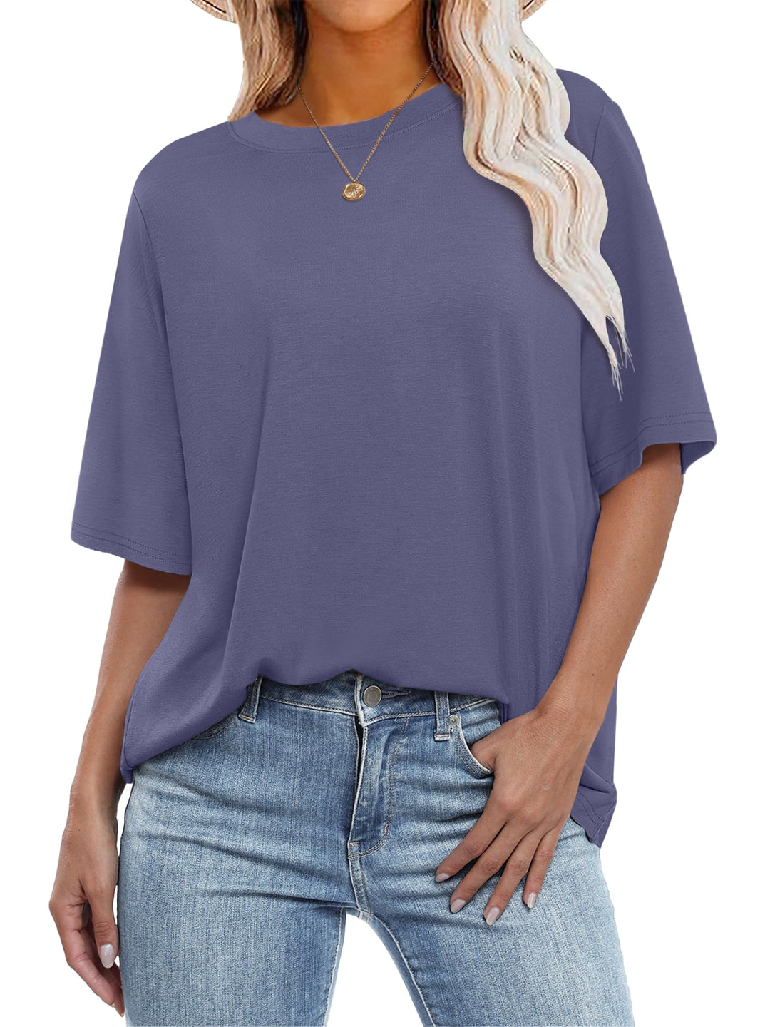 ANRABESS Womens Oversized T Shirts for Women Short Sleeve Summer Tops Crew Neck Loose Fit Casual Basic Tees Shirts Trendy Fashion Clothes