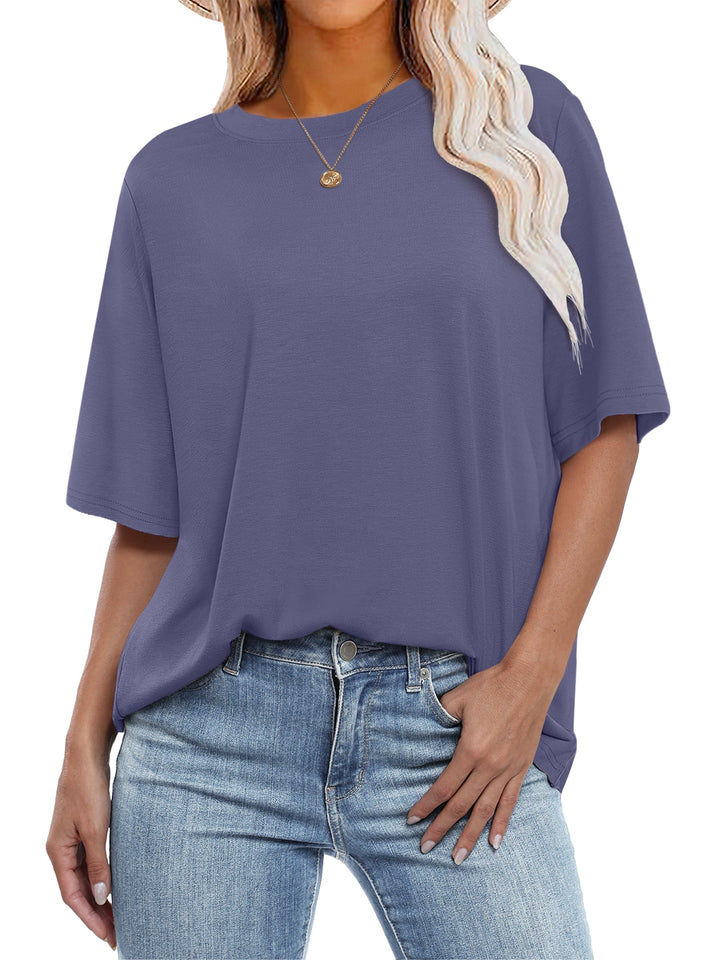 ANRABESS Womens Oversized T Shirts for Women Short Sleeve Summer Tops Crew Neck Loose Fit Casual Basic Tees Shirts Trendy Fashion Clothes