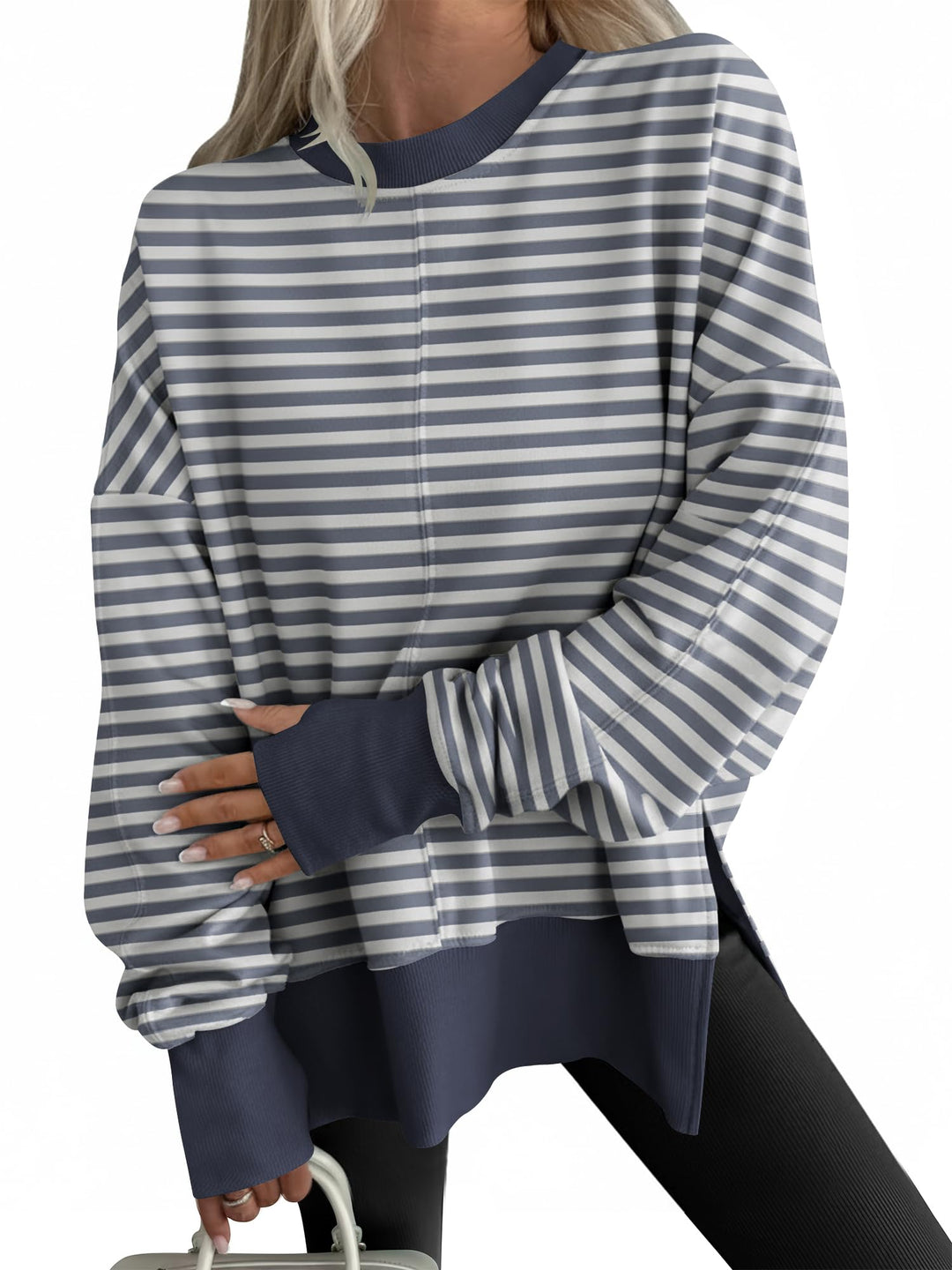 ANRABESS Oversized Sweatshirts for Women Thumbhole Long Sleeve Hoodies Shirts Fall Side Slit Pullover Fashion Top Teen Y2k Outfits