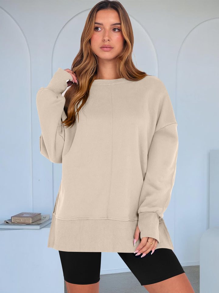 ANRABESS Oversized Sweatshirts for Women Thumbhole Long Sleeve Hoodies Shirts Fall Side Slit Pullover Fashion Top Teen Y2k Outfits