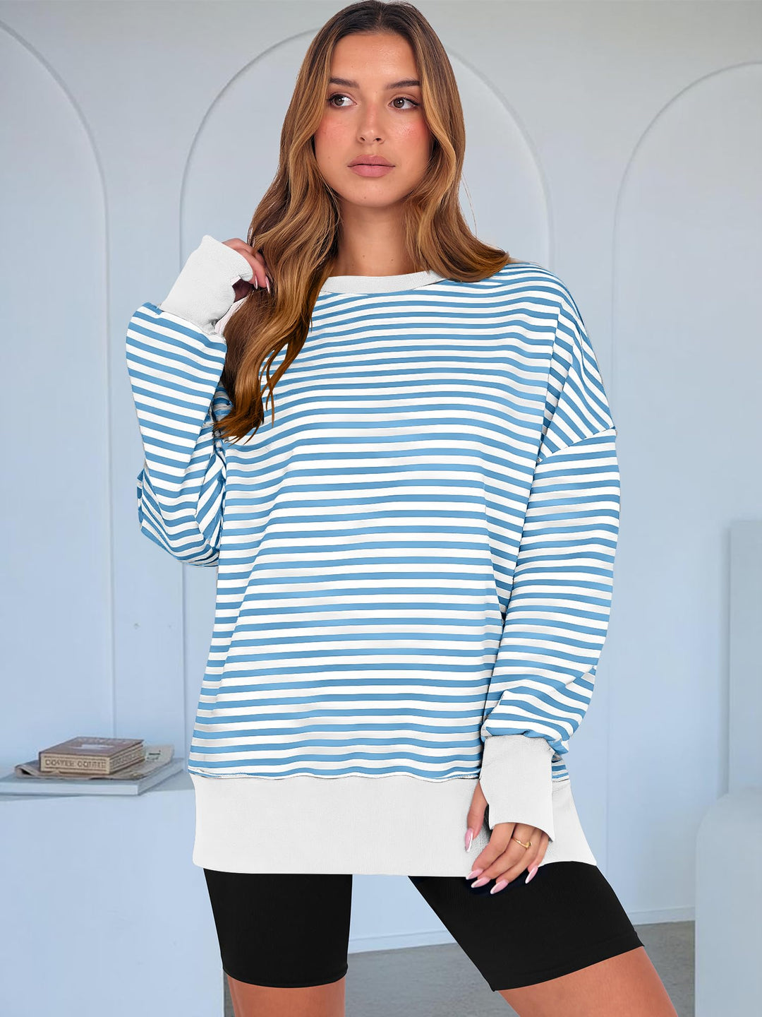 ANRABESS Oversized Sweatshirts for Women Thumbhole Long Sleeve Hoodies Shirts Fall Side Slit Pullover Fashion Top Teen Y2k Outfits