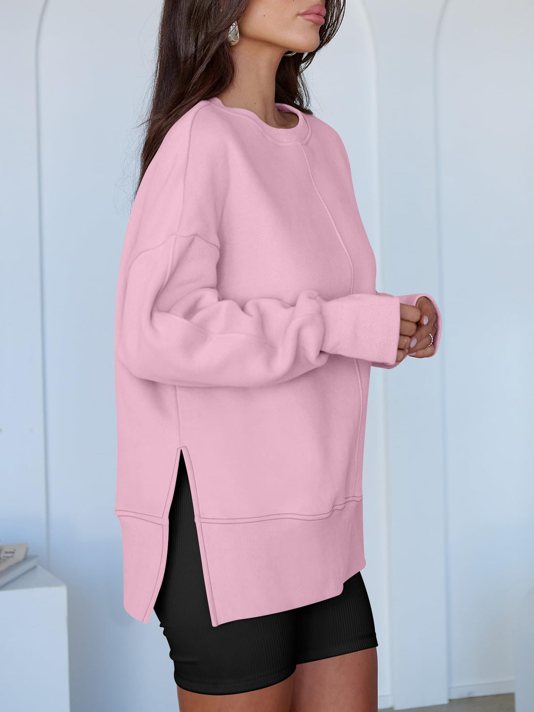 ANRABESS Oversized Sweatshirts for Women Thumbhole Long Sleeve Hoodies Shirts Fall Side Slit Pullover Fashion Top Teen Y2k Outfits