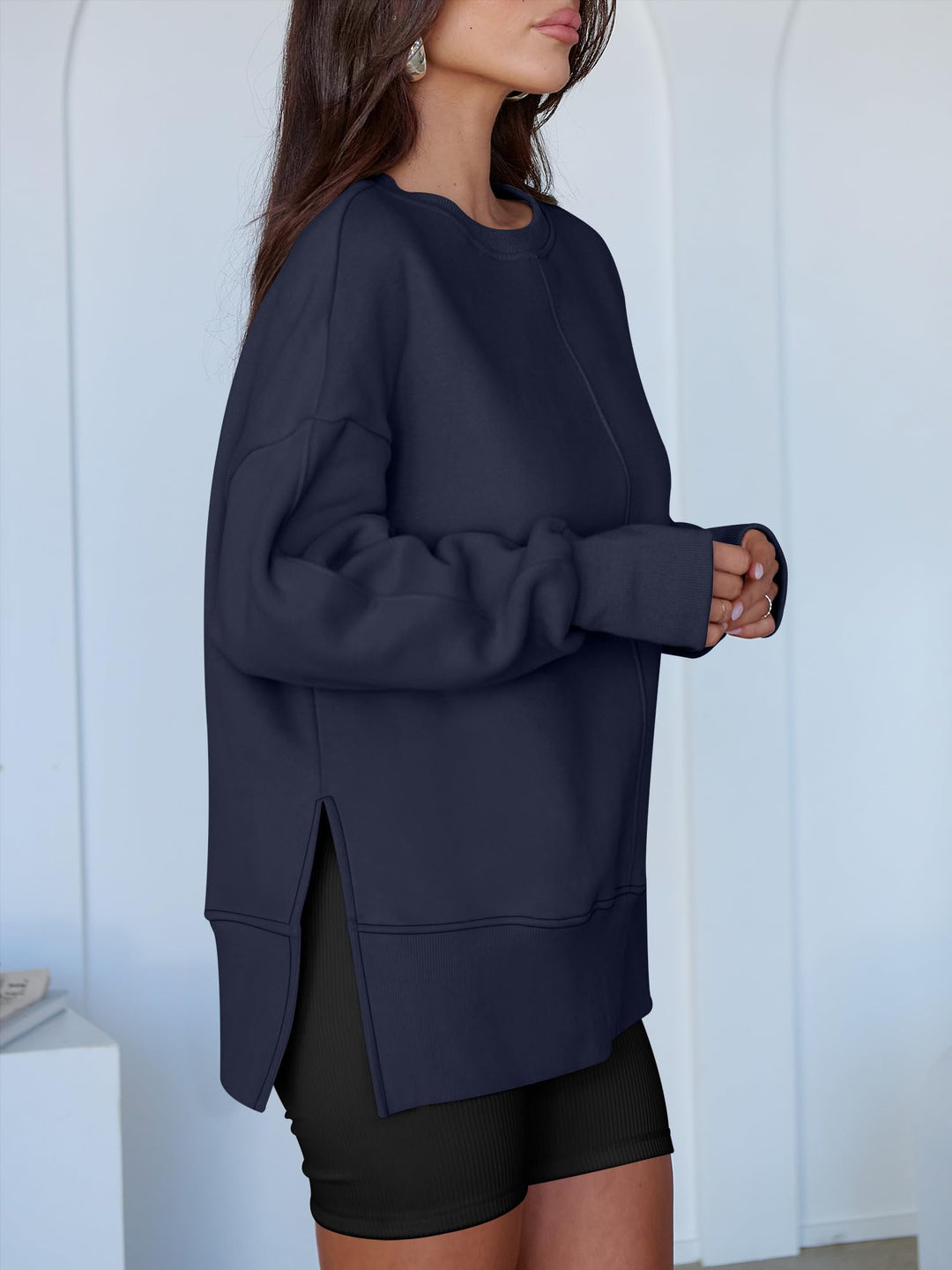 ANRABESS Oversized Sweatshirts for Women Thumbhole Long Sleeve Hoodies Shirts Fall Side Slit Pullover Fashion Top Teen Y2k Outfits