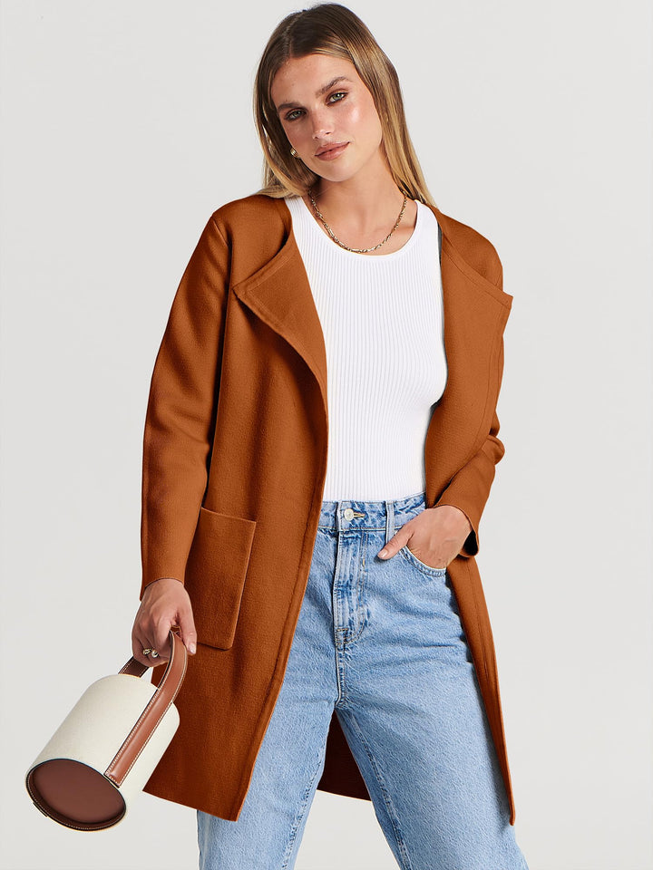 ANRABESS Womens Cardigan Sweater Open Front Knit Long Coatigan Dressy Casual Jacket Coat 2026 Fall Outfits Classy Clothes