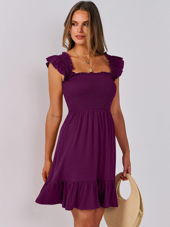 ANRABESS Boho Sleeveless Square Neck Beach Dress