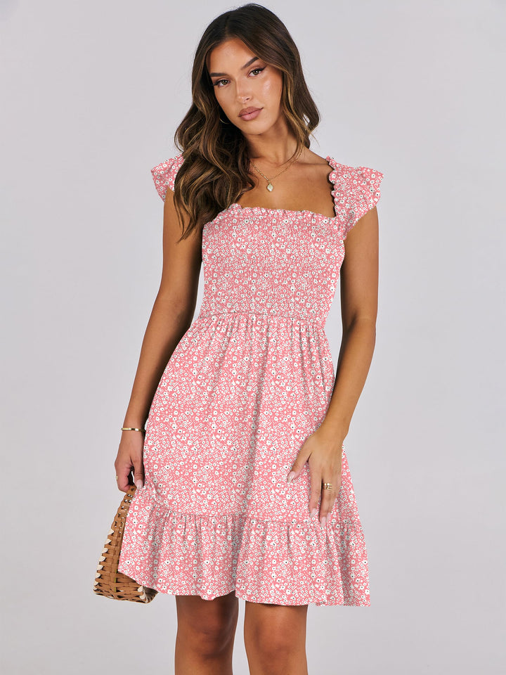 ANRABESS Boho Sleeveless Square Neck Beach Dress
