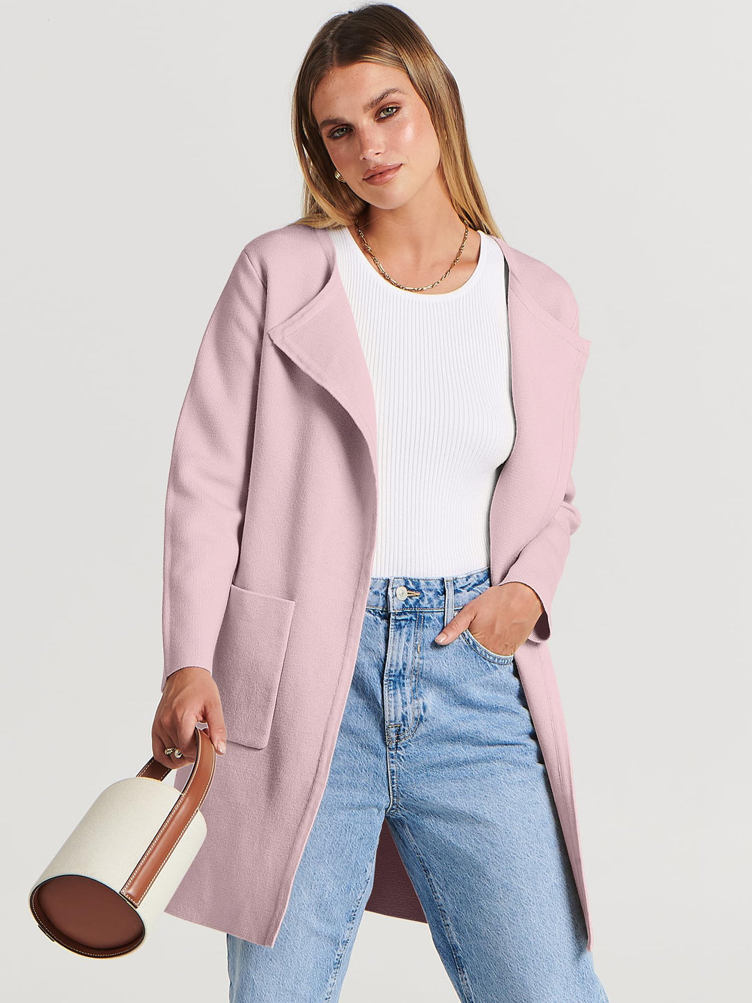 ANRABESS Womens Cardigan Sweater Open Front Knit Long Coatigan Dressy Casual Jacket Coat 2026 Fall Outfits Classy Clothes
