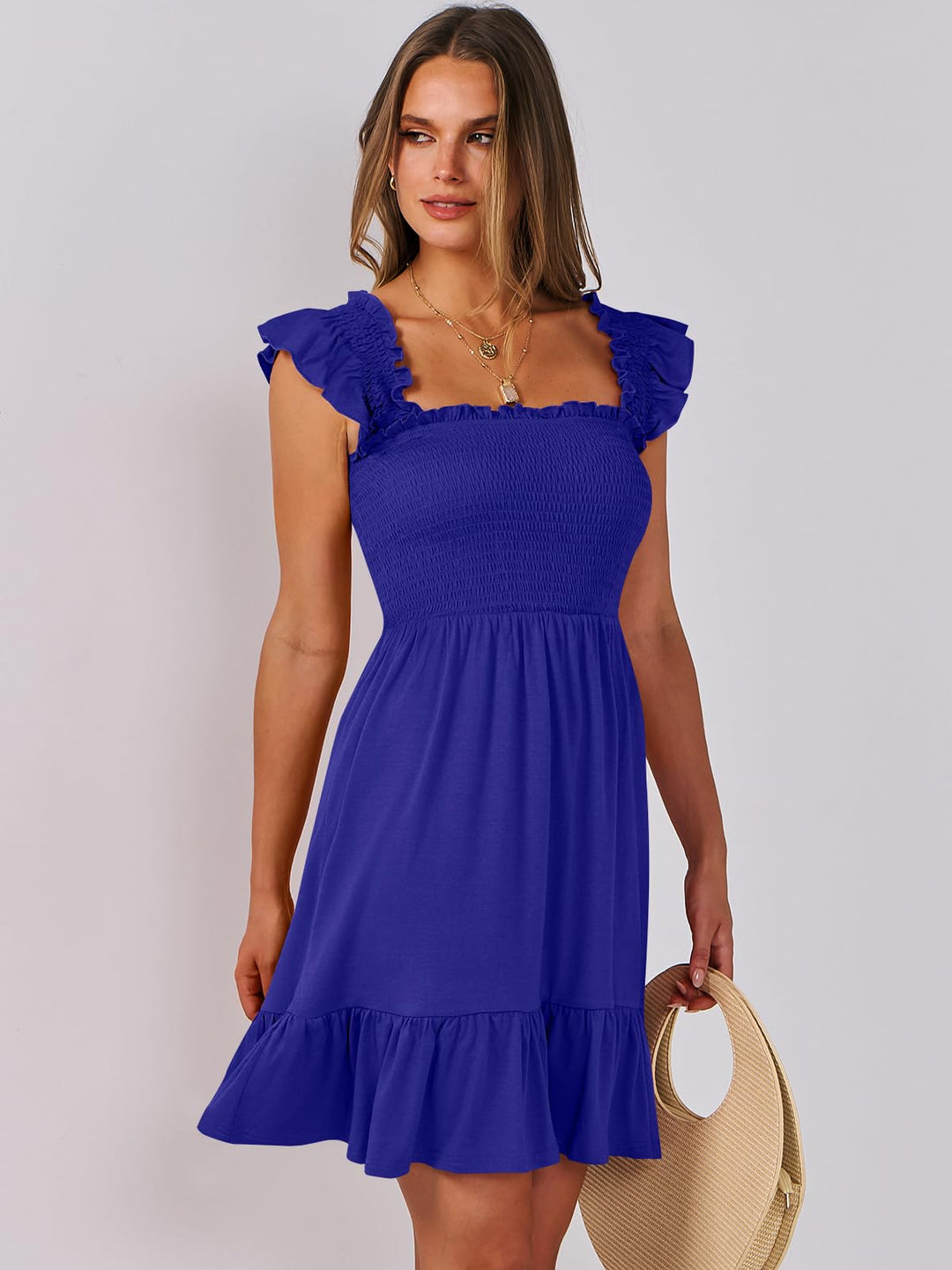 ANRABESS Boho Sleeveless Square Neck Beach Dress