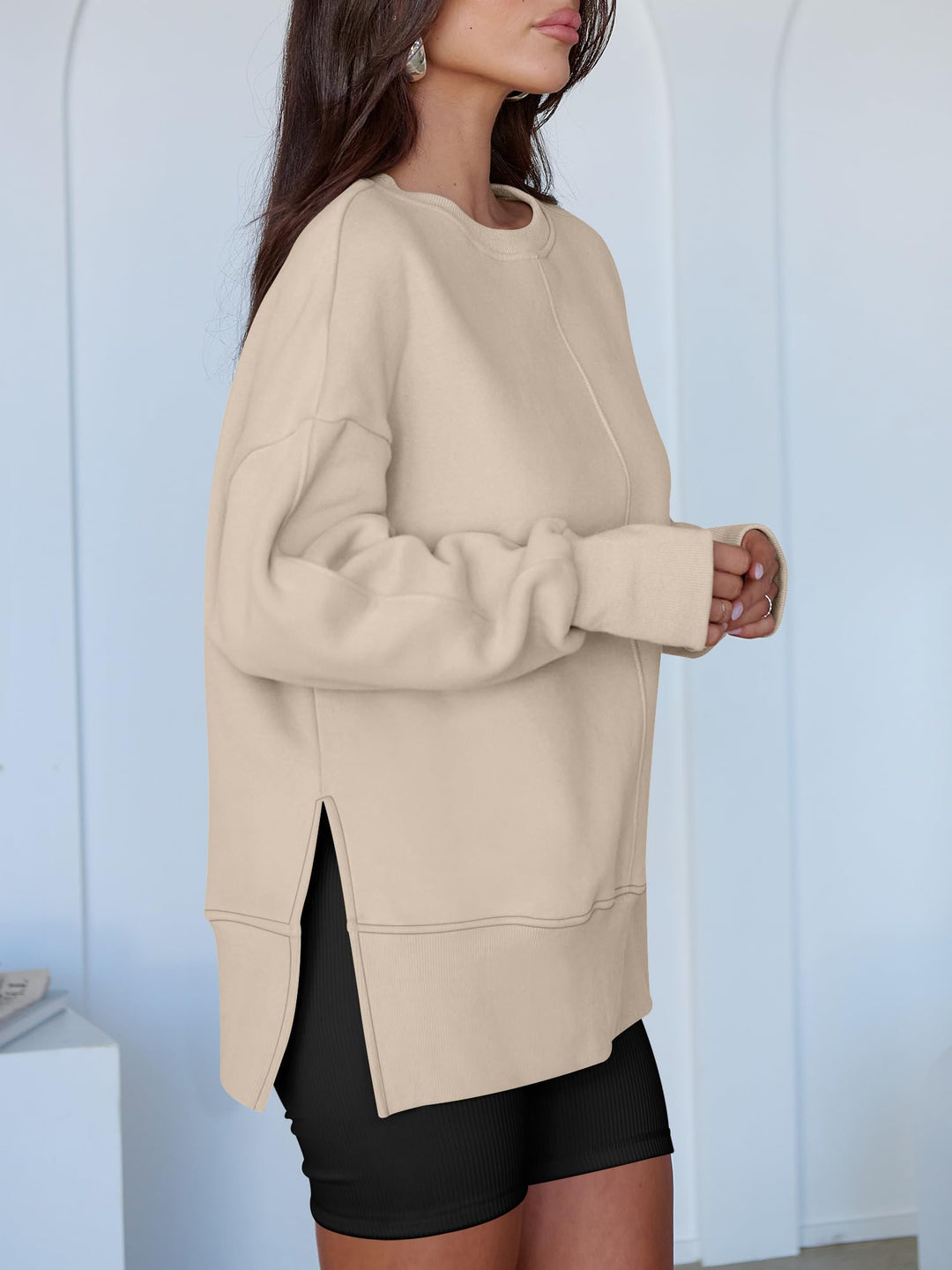 ANRABESS Oversized Sweatshirts for Women Thumbhole Long Sleeve Hoodies Shirts Fall Side Slit Pullover Fashion Top Teen Y2k Outfits