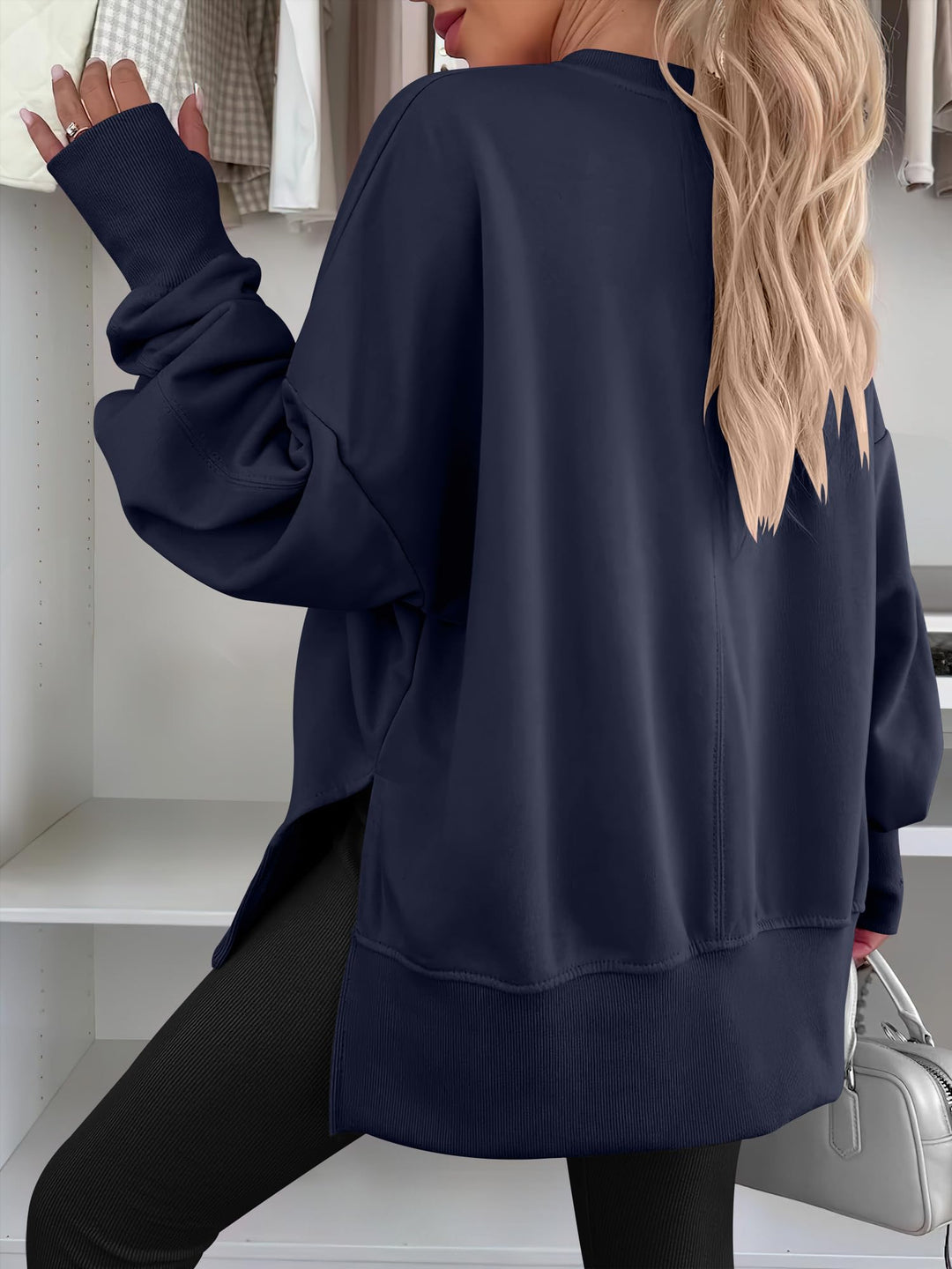 ANRABESS Oversized Sweatshirts for Women Thumbhole Long Sleeve Hoodies Shirts Fall Side Slit Pullover Fashion Top Teen Y2k Outfits