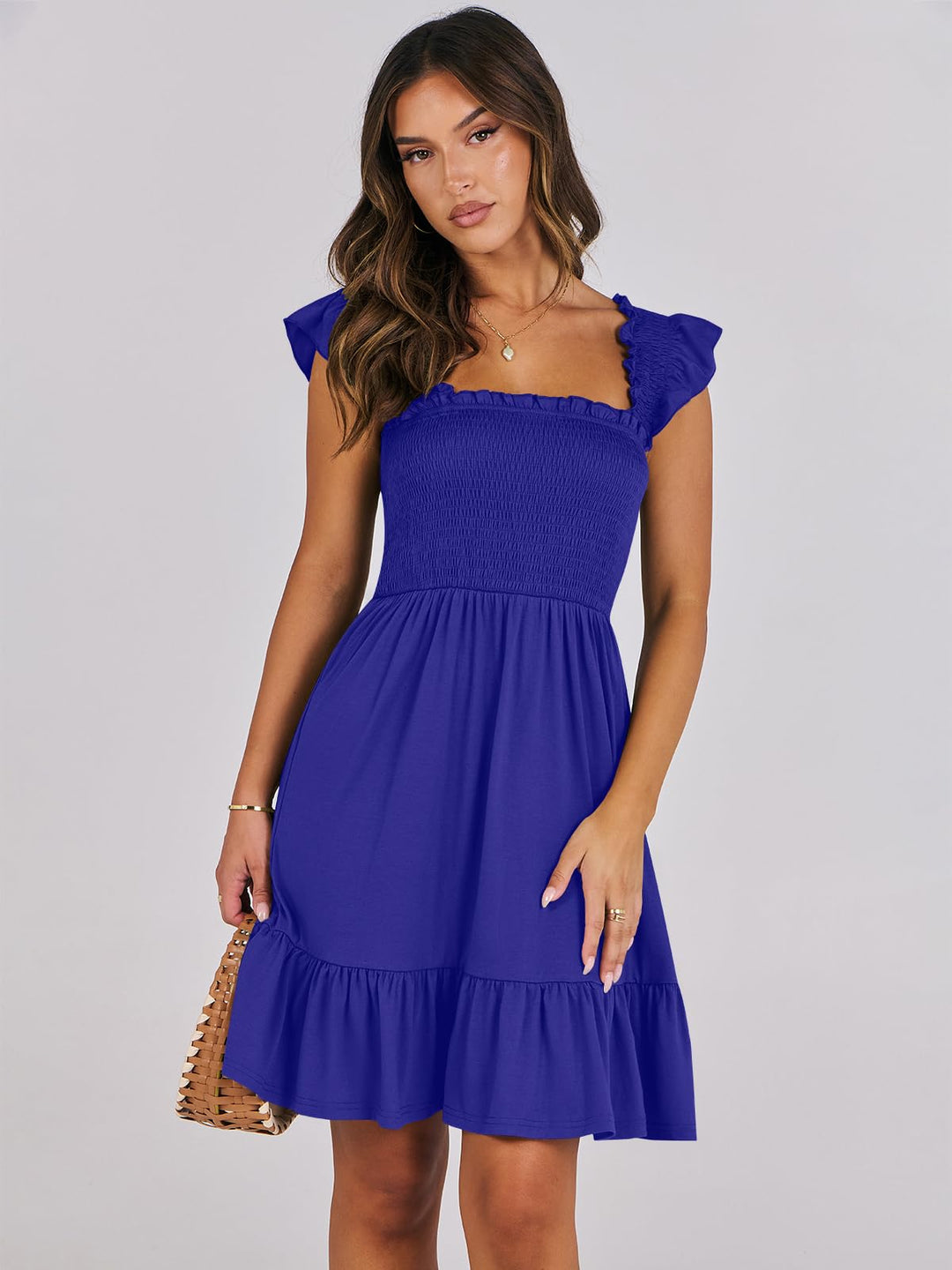 ANRABESS Boho Sleeveless Square Neck Beach Dress