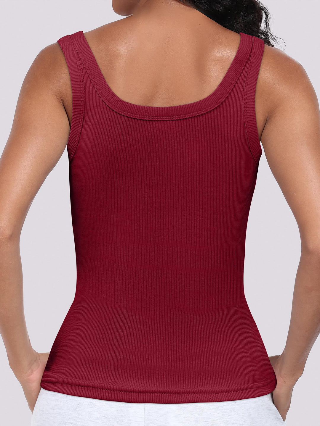 ANRABESS Womens Sleeveless Scoop Neck Tank Top Ribbed Fitted Summer Basic Slim Cute Tops 2026