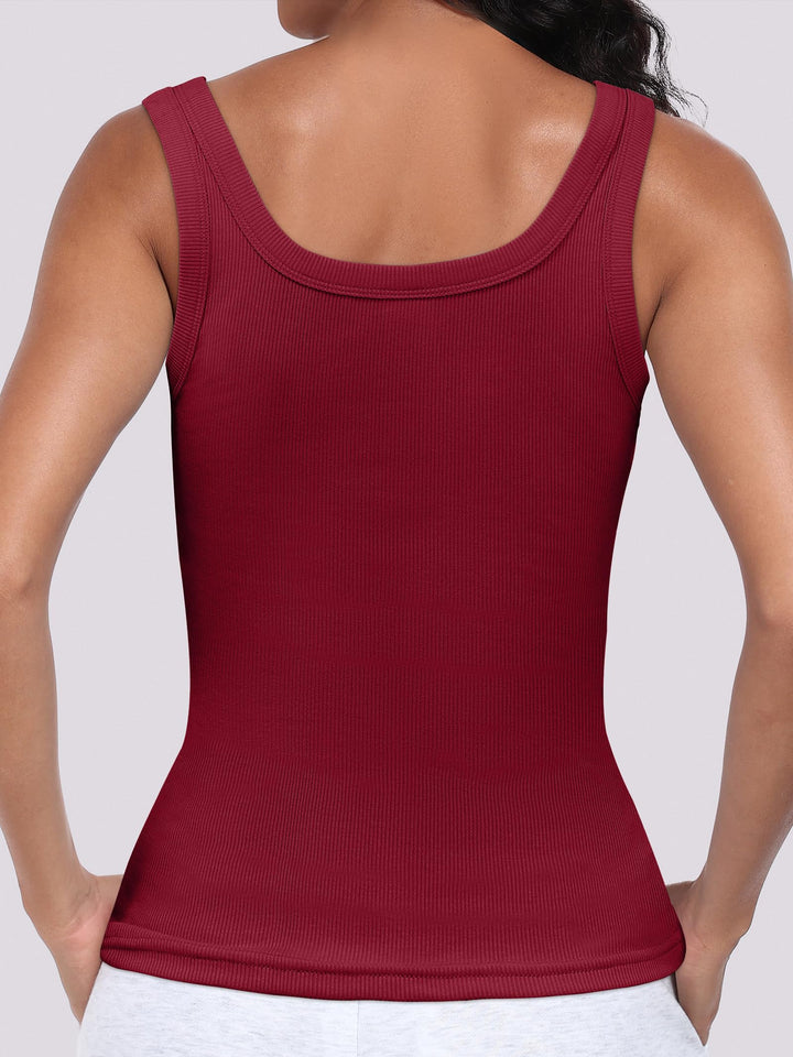 ANRABESS Womens Sleeveless Scoop Neck Tank Top Ribbed Fitted Summer Basic Slim Cute Tops 2026