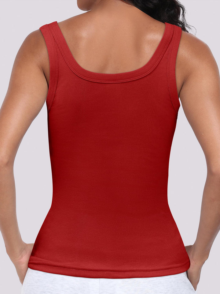 ANRABESS Womens Sleeveless Scoop Neck Tank Top Ribbed Fitted Summer Basic Slim Cute Tops 2026