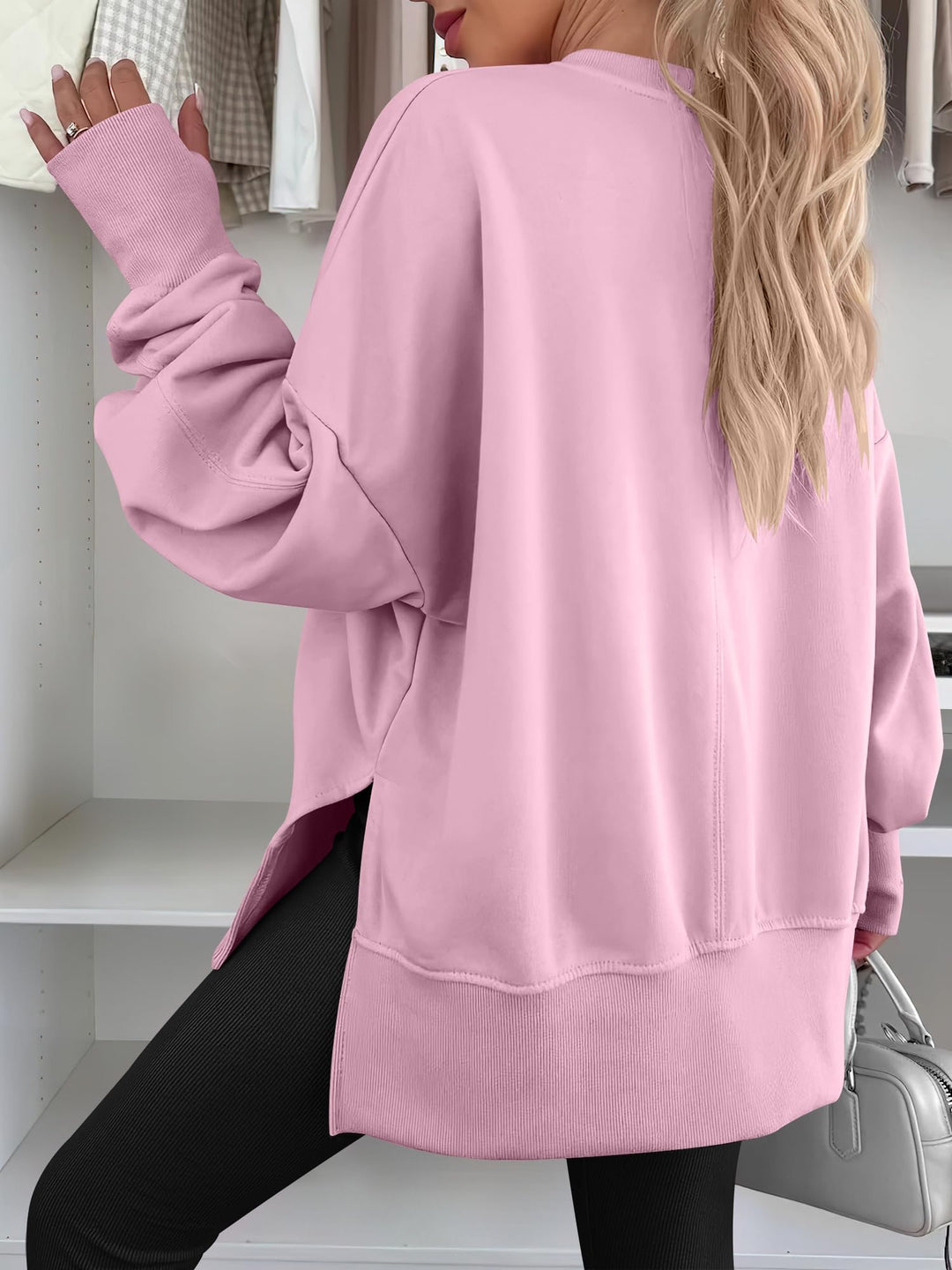 ANRABESS Oversized Sweatshirts for Women Thumbhole Long Sleeve Hoodies Shirts Fall Side Slit Pullover Fashion Top Teen Y2k Outfits