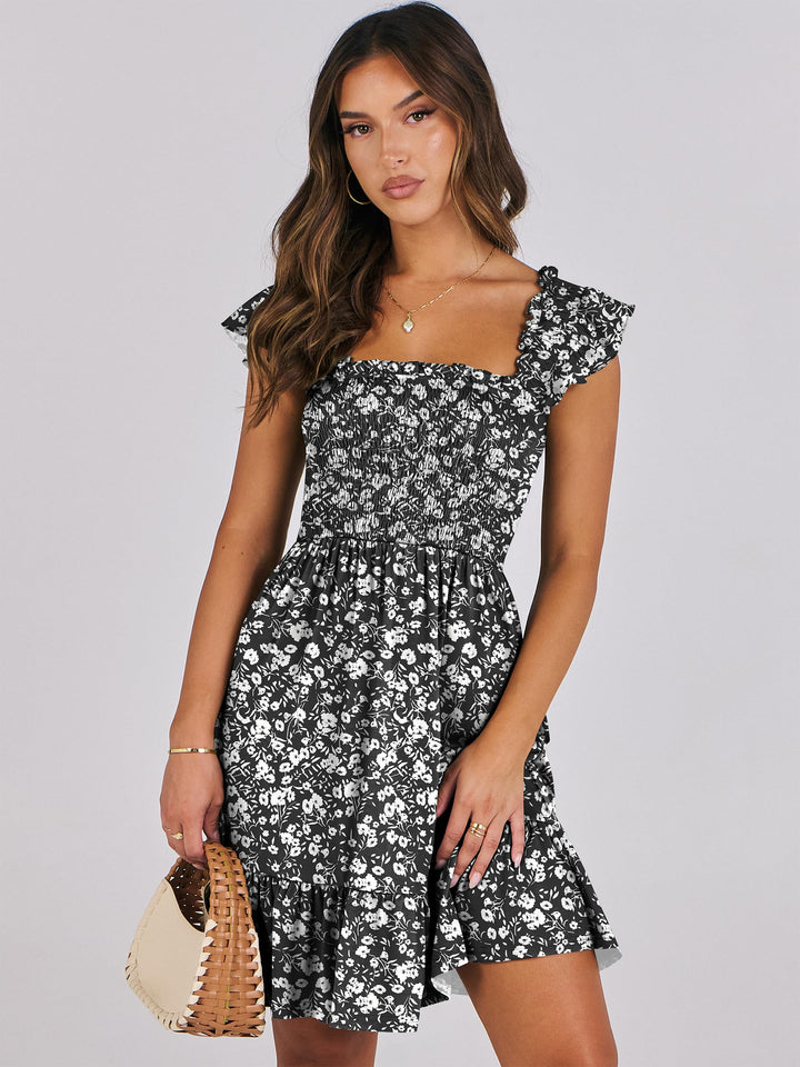 ANRABESS Boho Sleeveless Square Neck Beach Dress