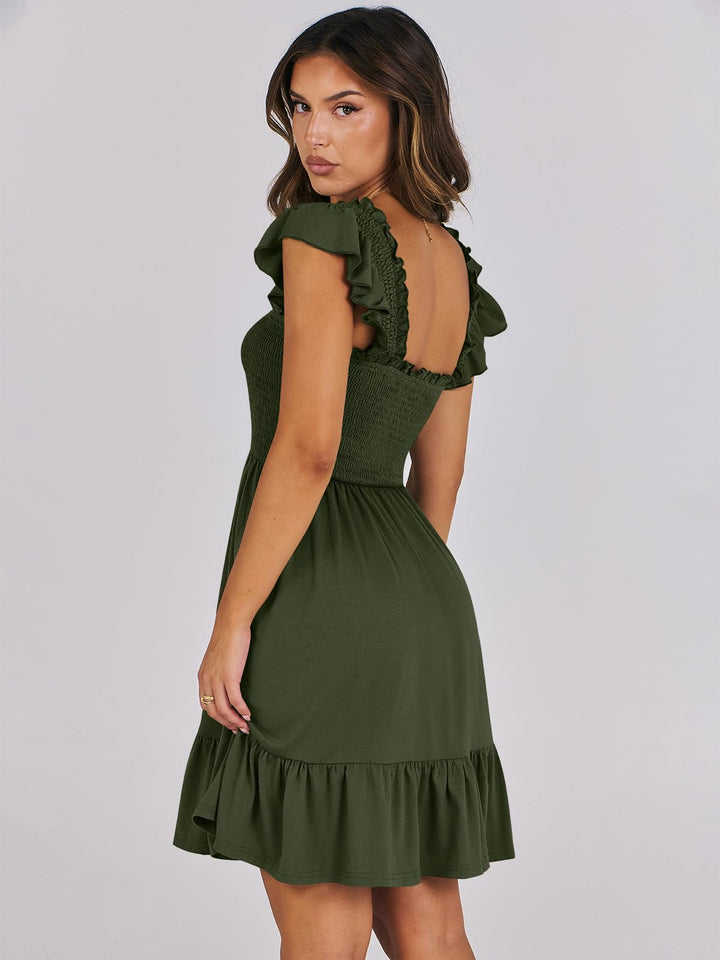 ANRABESS Boho Sleeveless Square Neck Beach Dress