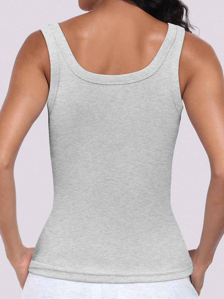ANRABESS Womens Sleeveless Scoop Neck Tank Top Ribbed Fitted Summer Basic Slim Cute Tops 2026