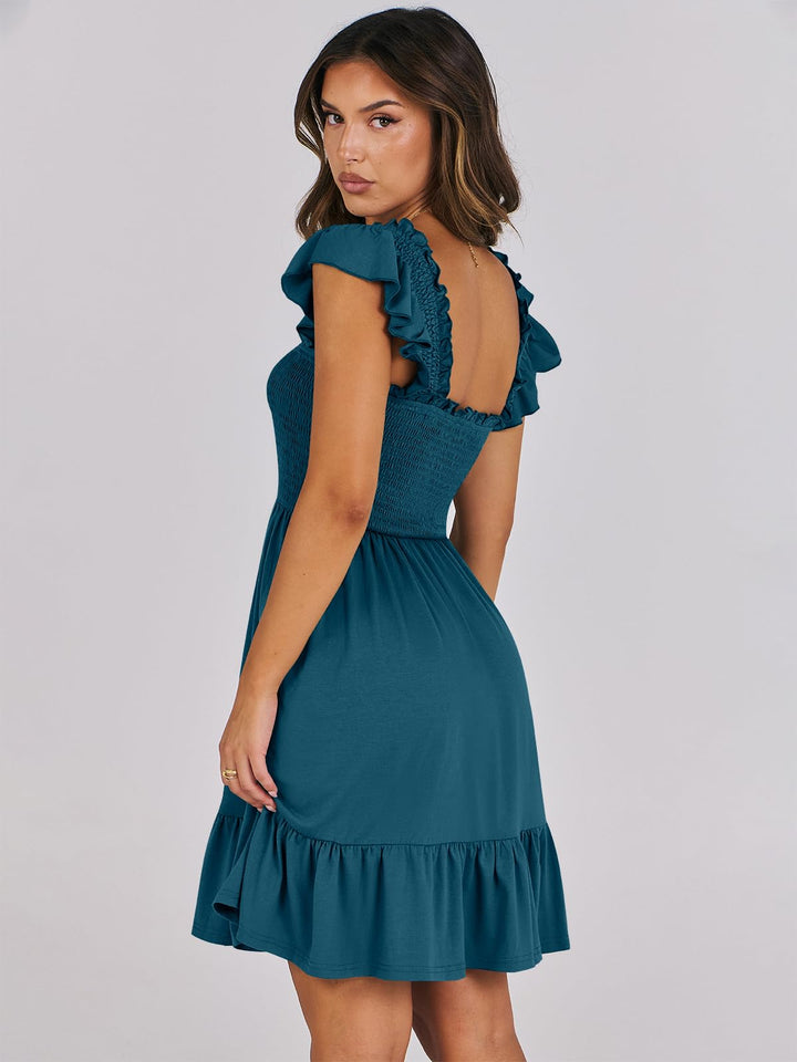 ANRABESS Boho Sleeveless Square Neck Beach Dress