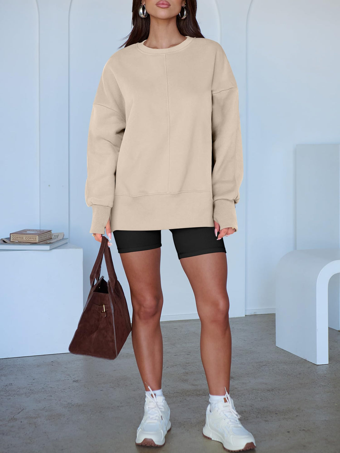 ANRABESS Oversized Sweatshirts for Women Thumbhole Long Sleeve Hoodies Shirts Fall Side Slit Pullover Fashion Top Teen Y2k Outfits
