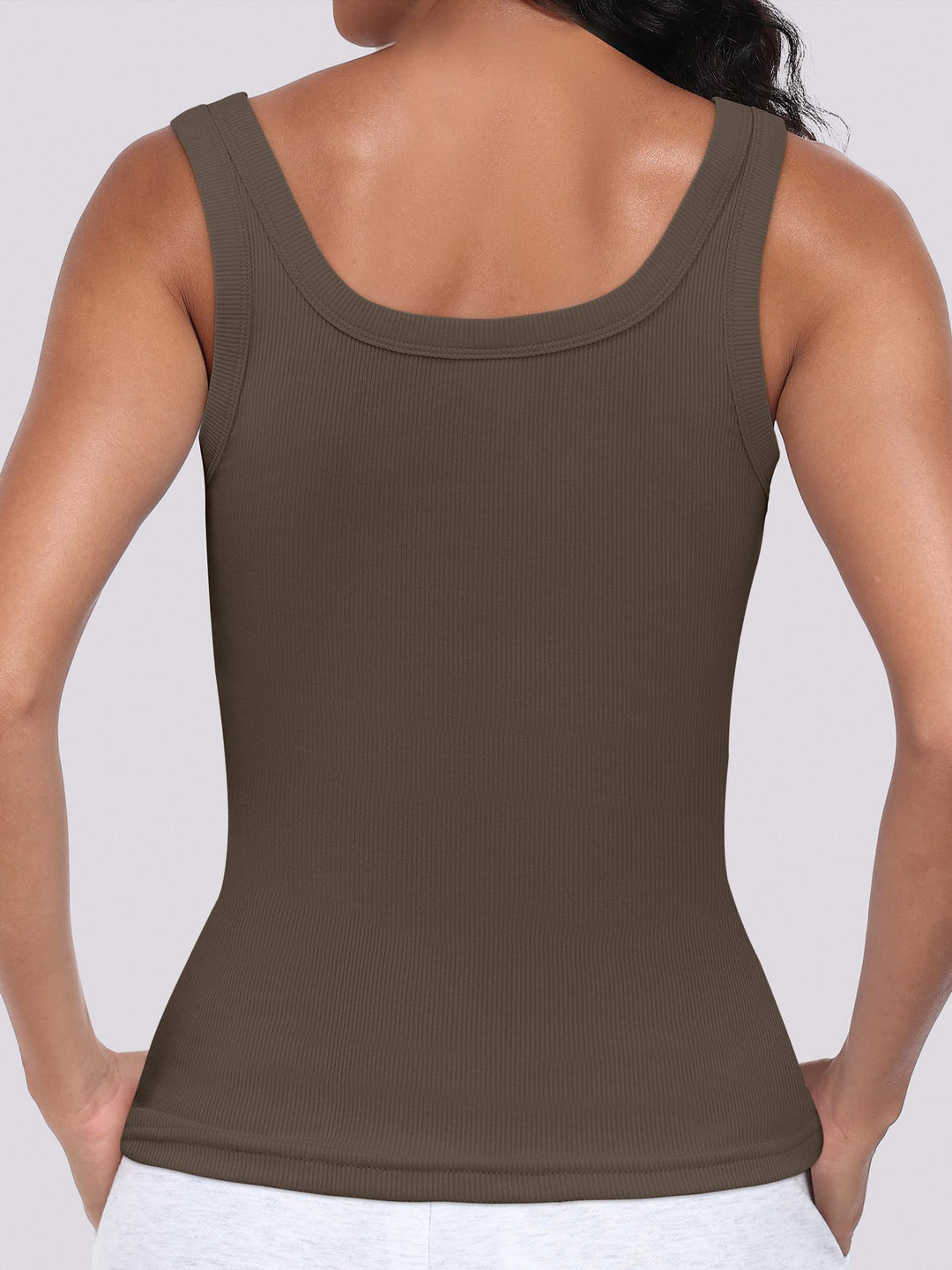 ANRABESS Womens Sleeveless Scoop Neck Tank Top Ribbed Fitted Summer Basic Slim Cute Tops 2026
