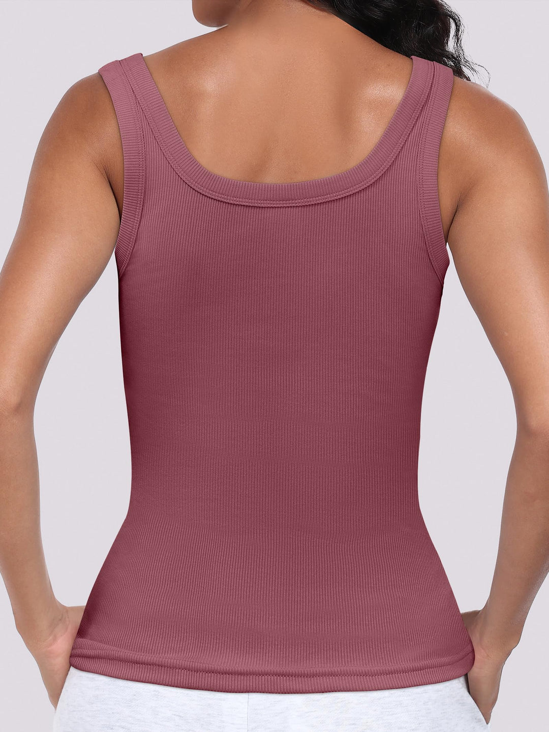 ANRABESS Womens Sleeveless Scoop Neck Tank Top Ribbed Fitted Summer Basic Slim Cute Tops 2026