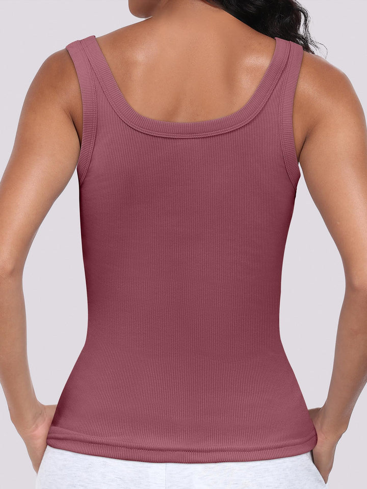 ANRABESS Womens Sleeveless Scoop Neck Tank Top Ribbed Fitted Summer Basic Slim Cute Tops 2026