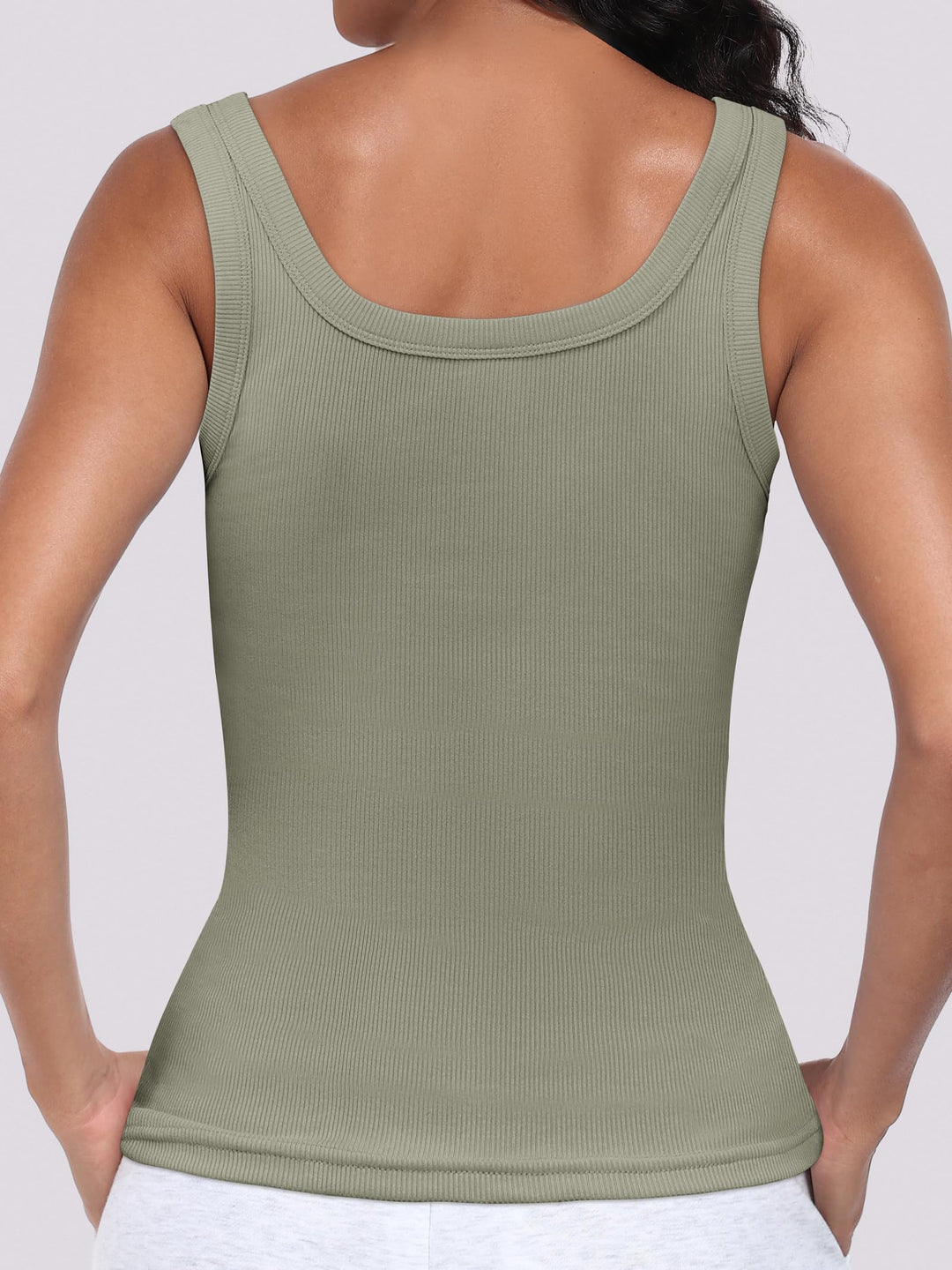 ANRABESS Womens Sleeveless Scoop Neck Tank Top Ribbed Fitted Summer Basic Slim Cute Tops 2026