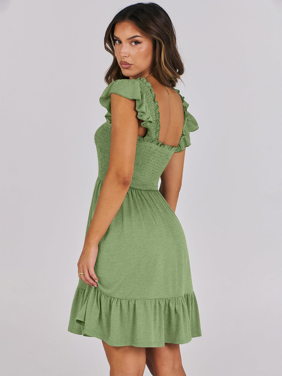 ANRABESS Boho Sleeveless Square Neck Beach Dress