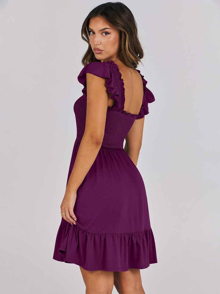 ANRABESS Boho Sleeveless Square Neck Beach Dress