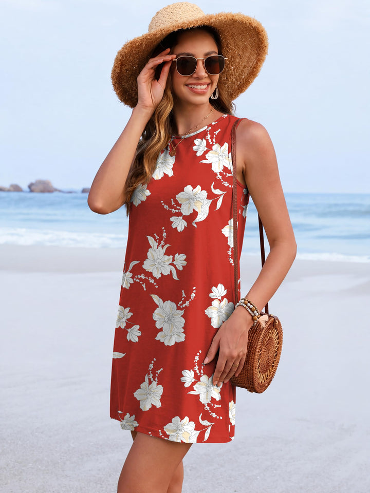 ANRABESS Swimsuit Coverup for Women Beach Cover Up 2026 Summer Dresses Loose Eyelet Sleeveless Bathing Suit Cover Ups for Swimwear Vacation Sundresses Tank Dresses